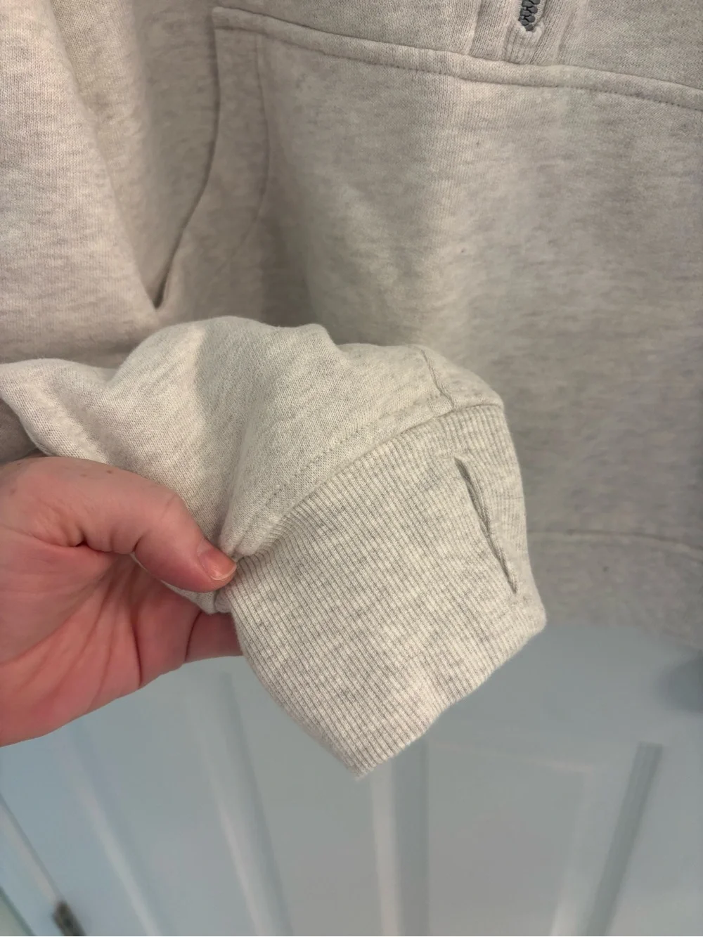 lululemon athletica Cropped Half-Zip Funnel Neck Sweater — Oatmeal - Picture 5 of 7